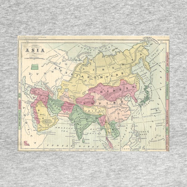 Vintage Map of Asia (1872) by Bravuramedia